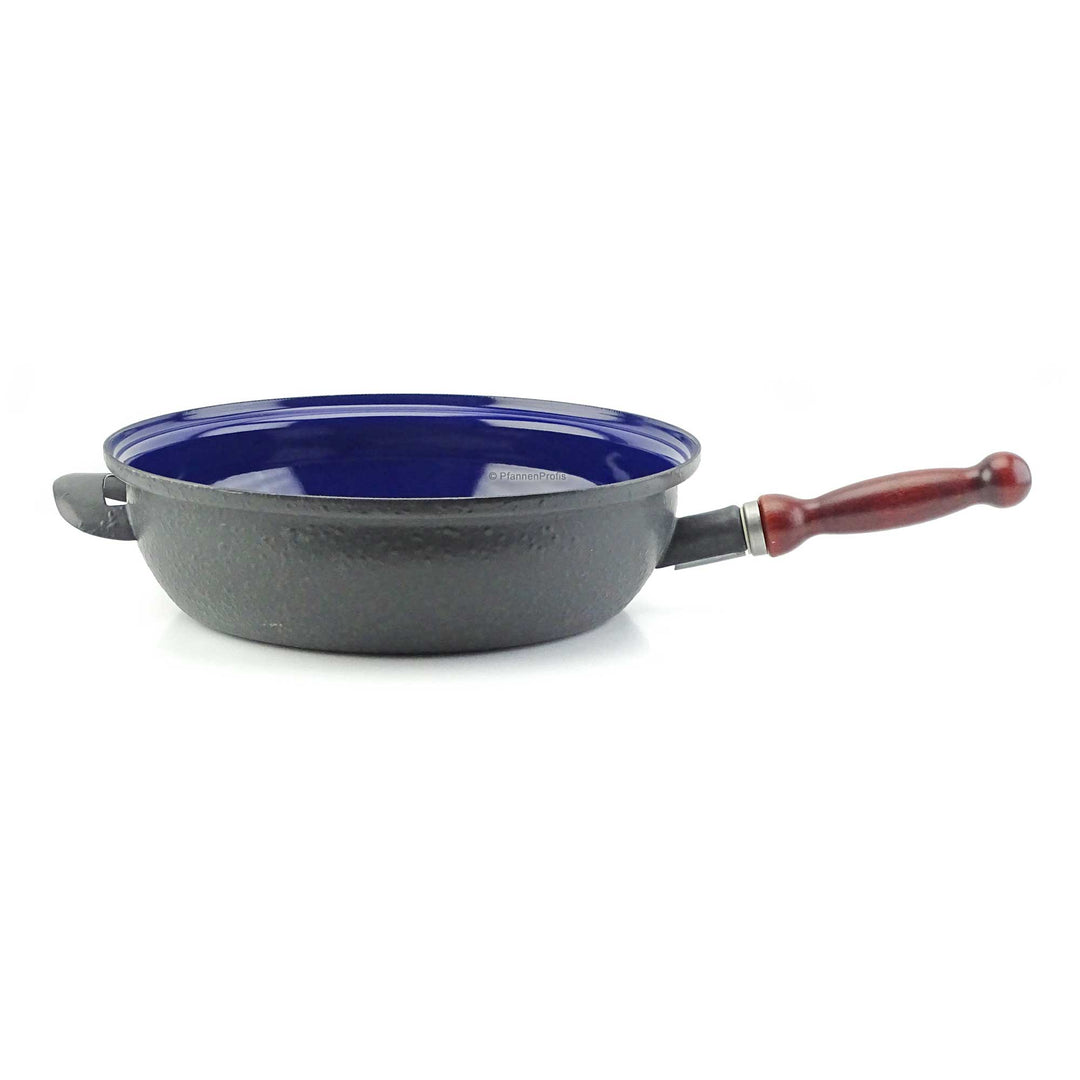 BELIS Stahl-Emaille Pfanne STABIL EXTRA 28 cm abnehmbarer Griff