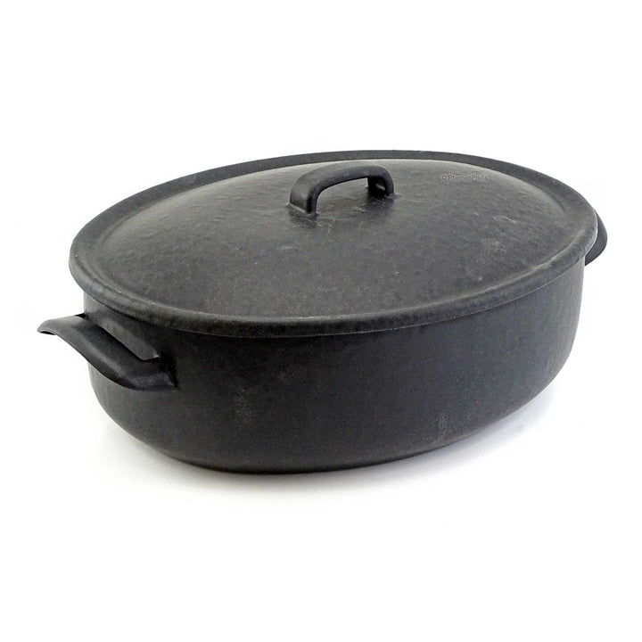 BELIS Stahl-Emaille Bräter STABIL EXTRA oval 32 x 24 cm mit Deckel