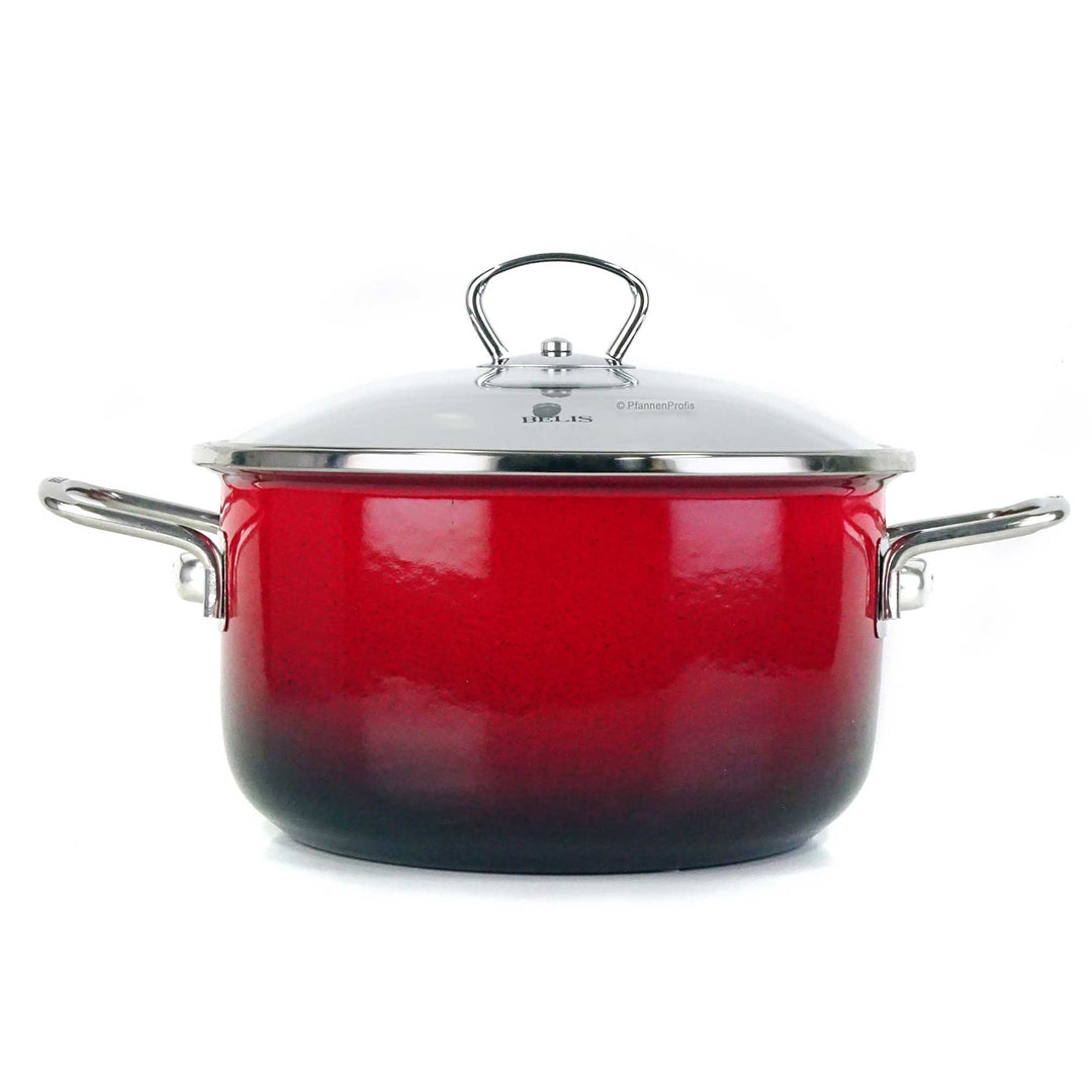 BELIS Stahl-Emaille Kochtopf PREMIUM 20 cm ROT