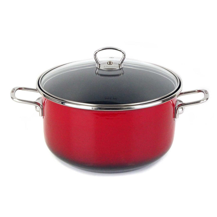 BELIS marmite en acier émaillé PREMIUM 24 cm ROUGE