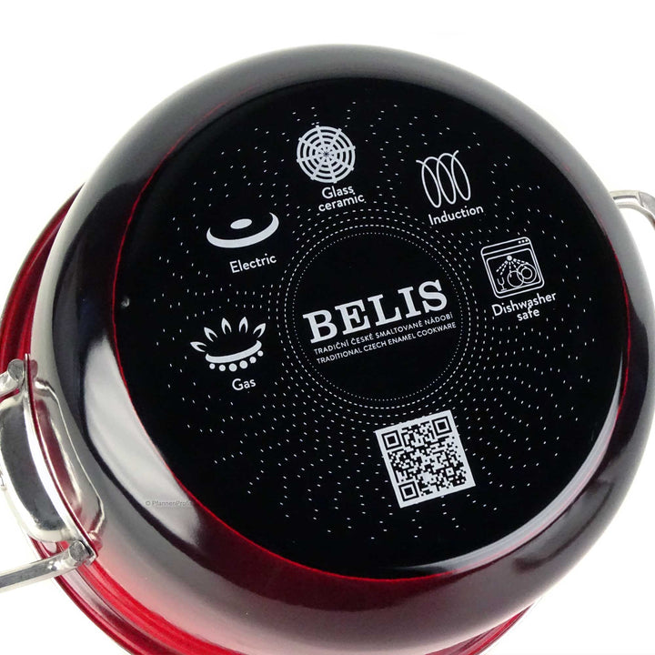 BELIS marmite en acier émaillé PREMIUM 24 cm ROUGE