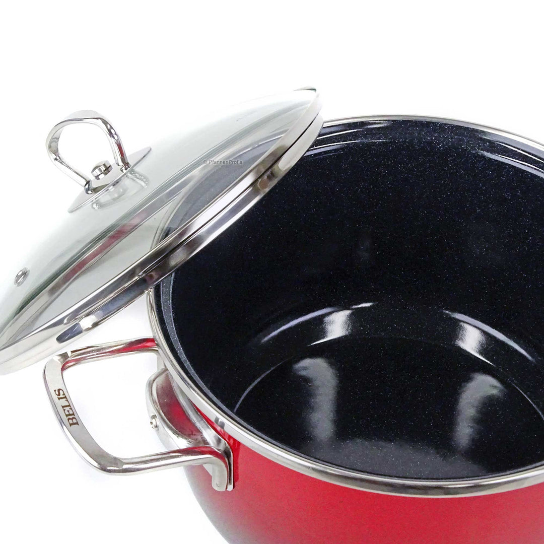 BELIS marmite en acier émaillé PREMIUM 24 cm ROUGE