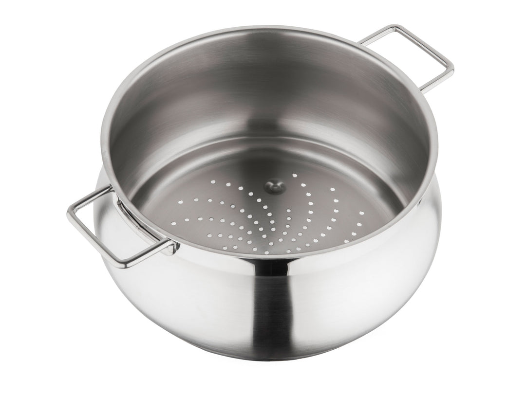 BARAZZONI Dampfgartopf TUMMY Edelstahl 22 cm Kochtopf + Deckel + Dämpfeinsatz
