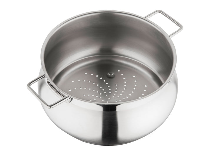 BARAZZONI Dampfgartopf TUMMY Edelstahl 22 cm Kochtopf + Deckel + Dämpfeinsatz