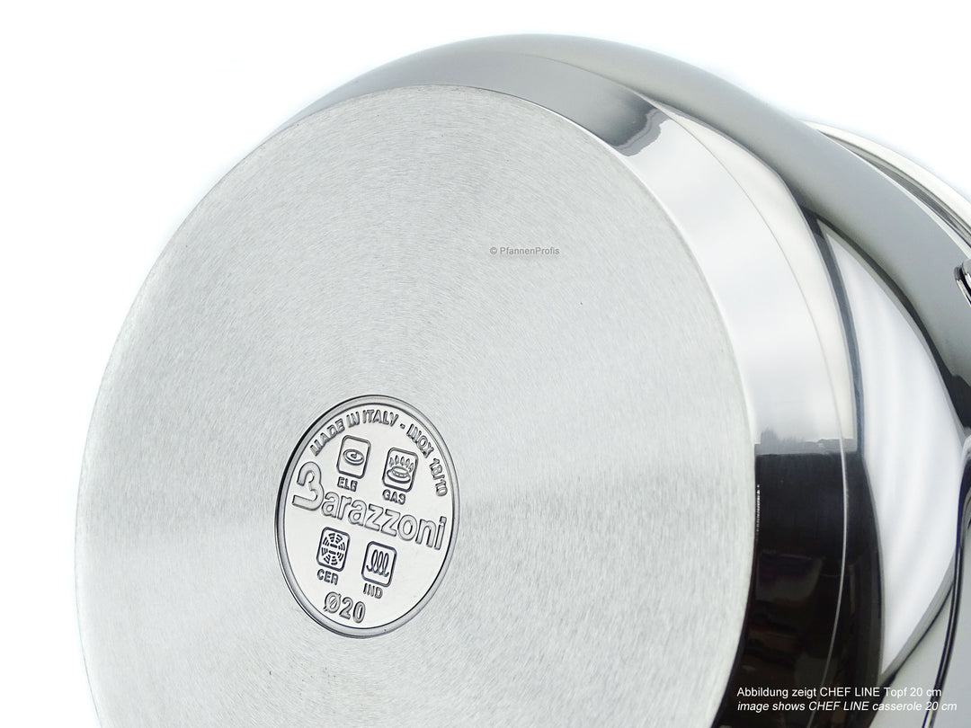 BARAZZONI Topfset CHEF LINE 16, 20, 24 cm 6 Teile Edelstahl 3 Töpfe, 3 Deckel