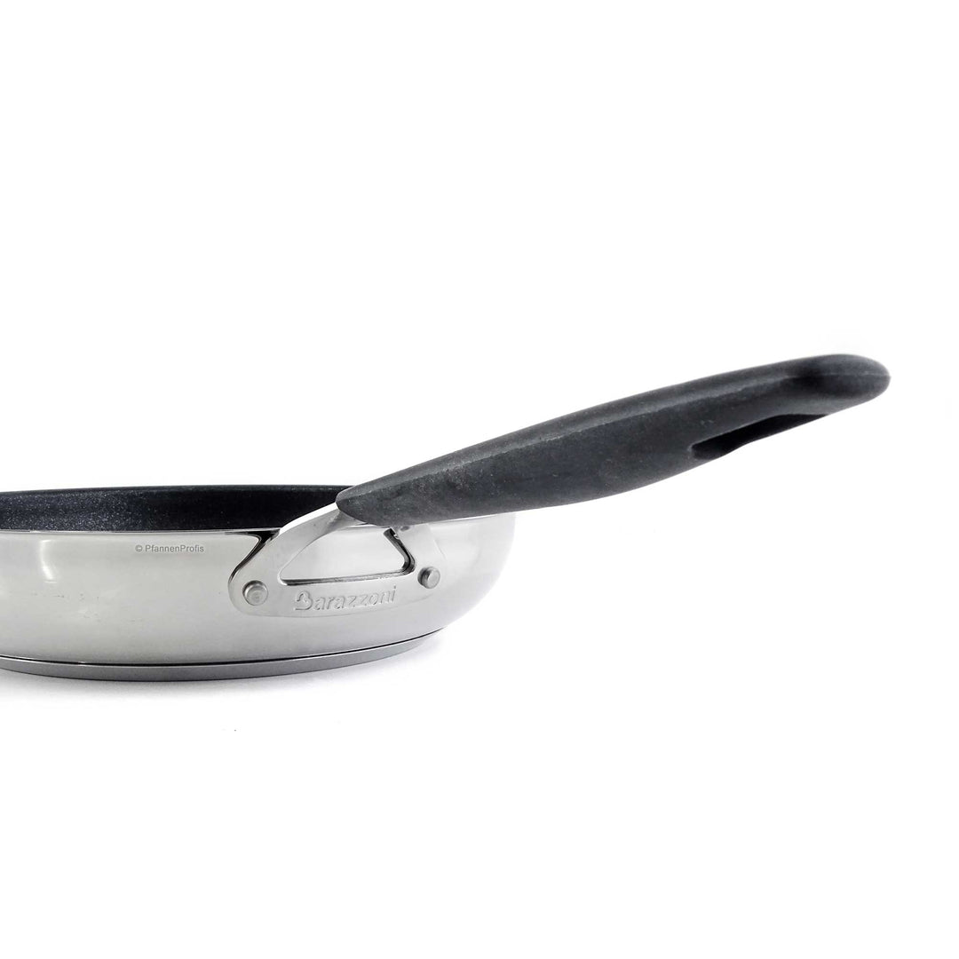 BARAZZONI poêle en acier inoxydable 33-CARATI antiadhésive 24 cm avec poignée en silicone