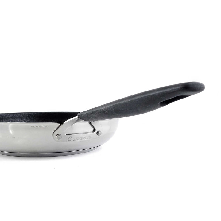 BARAZZONI poêle en acier inoxydable 33-CARATI antiadhésive 24 cm avec poignée en silicone