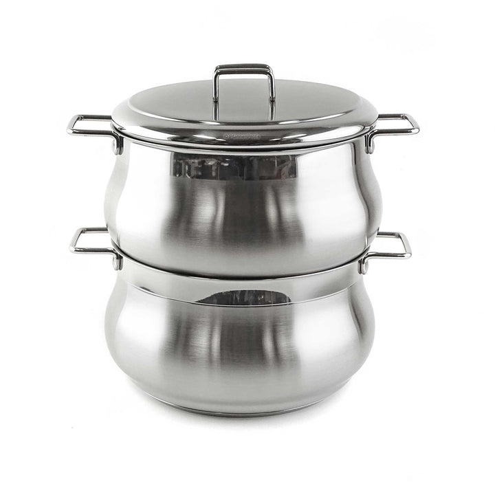 BARAZZONI Dampfgartopf TUMMY Edelstahl 22 cm Kochtopf + Deckel + Dämpfeinsatz