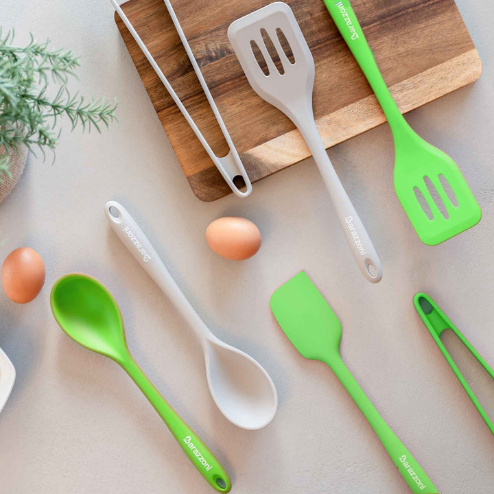 BARAZZONI serving spoon silicone apple green