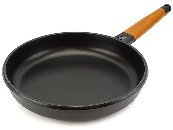 CASTEY Alu Guss Bratpfanne CLASSIC 30 cm abnehmbarer Holz-Griff Pfanne Induktion