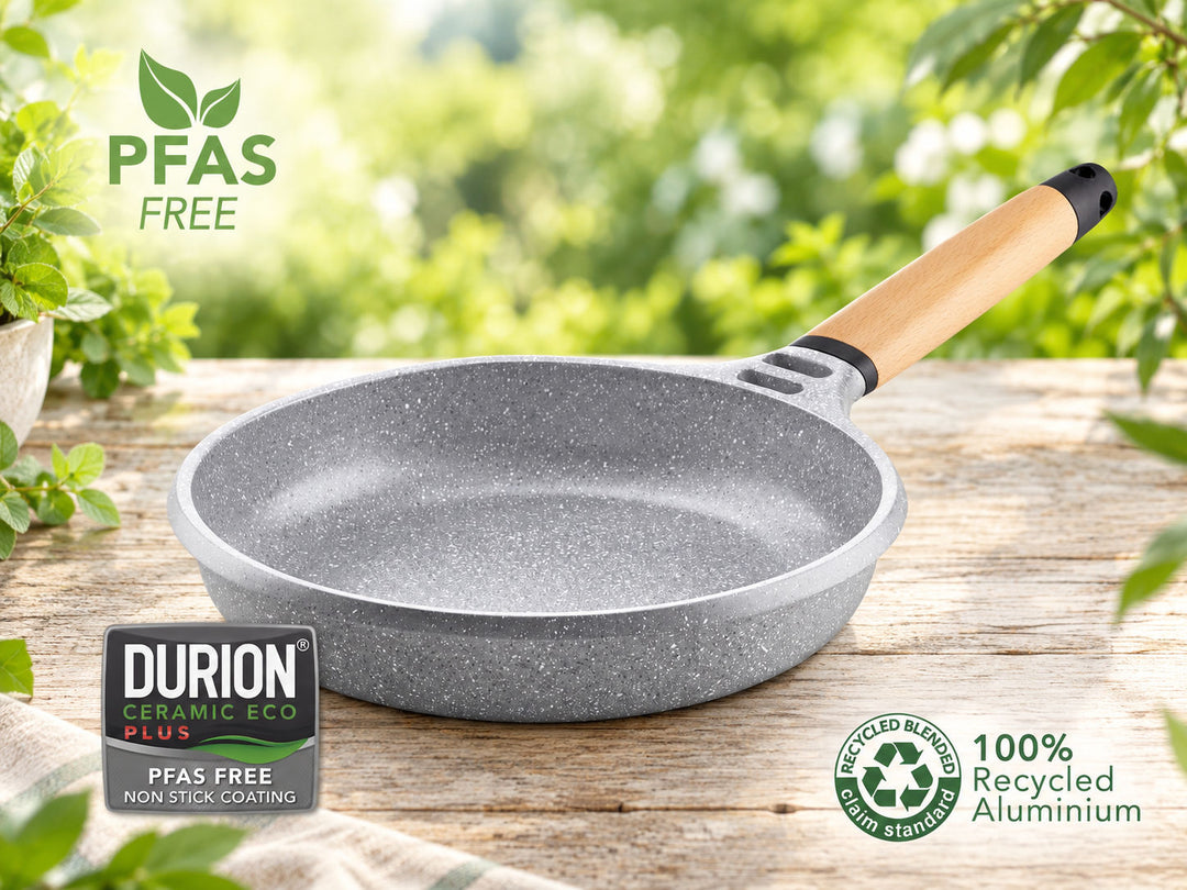 CASTEY Alu Guss Mini-Bratpfanne STONE CERAMIC 16 cm PFAS-frei abnehmbarer Holzgriff Induktion