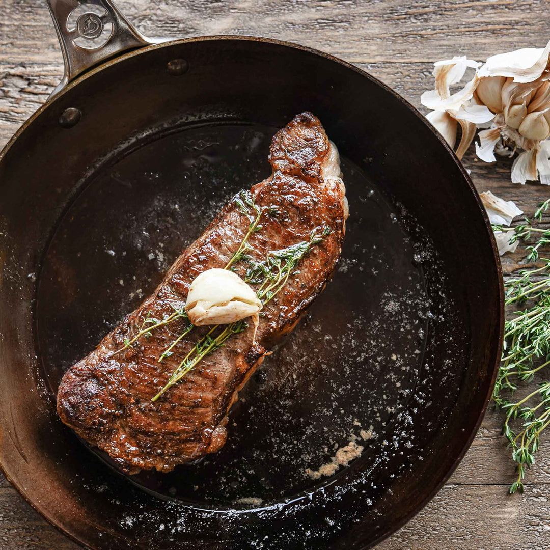 DE BUYER padella di ferro a prova di forno MINERAL B PRO 28 cm acciaio al carbonio con manico in acciaio inox
