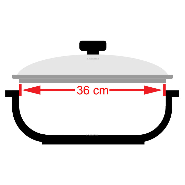CASTEY Glasdeckel  36 cm mit Silikonring hitzebeständig bis 220°C ofenfest