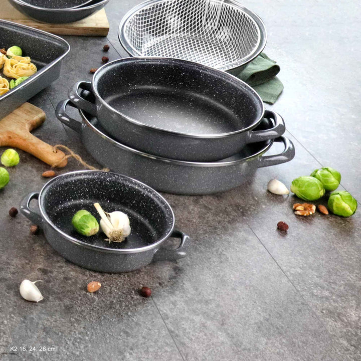 VITRINOR low casserole K2 20 cm steel enamel non-stick pan