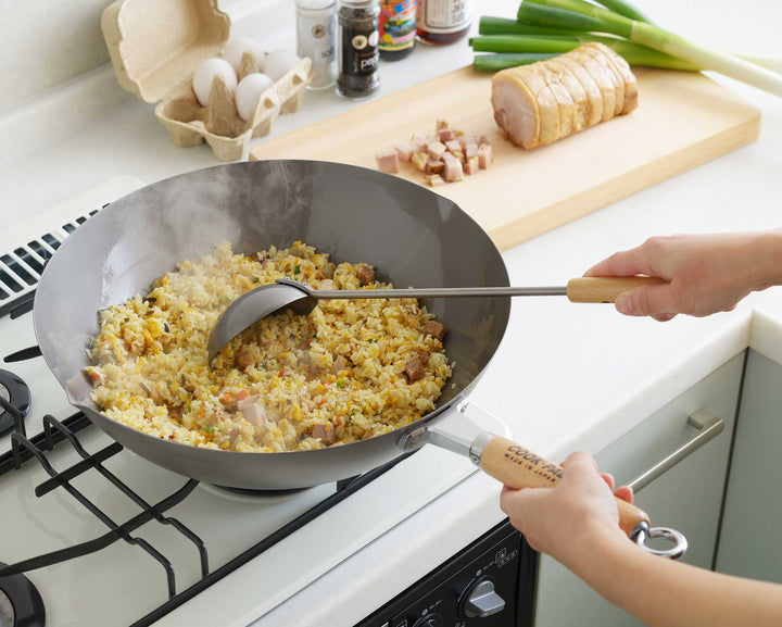 YOSHIKAWA Titan Wok TAI 36 cm Titanium super leichte Wokpfanne aus Japan