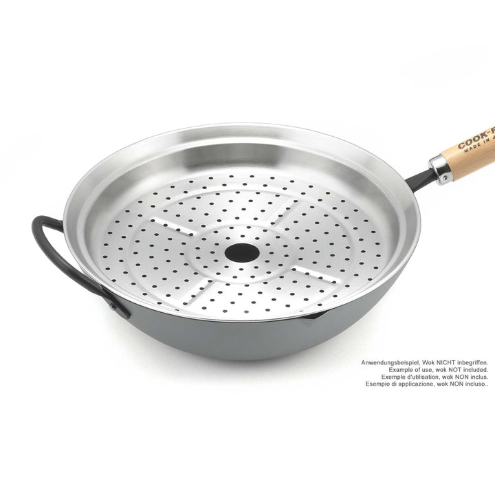 YOSHIKAWA Inserto per vaporizzatore in acciaio inox per wok Ren 30 cm