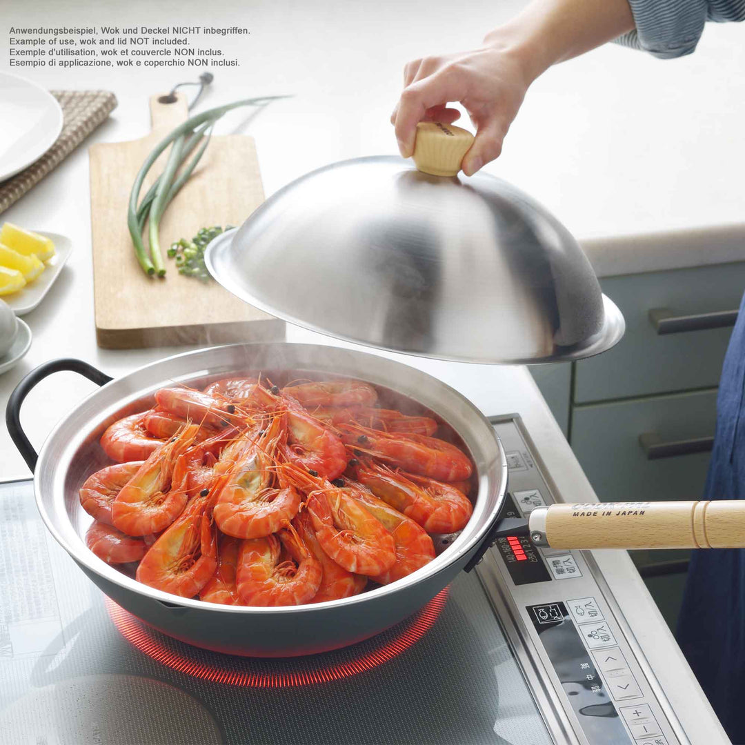 YOSHIKAWA Inserto per vaporizzatore in acciaio inox per wok Ren 30 cm