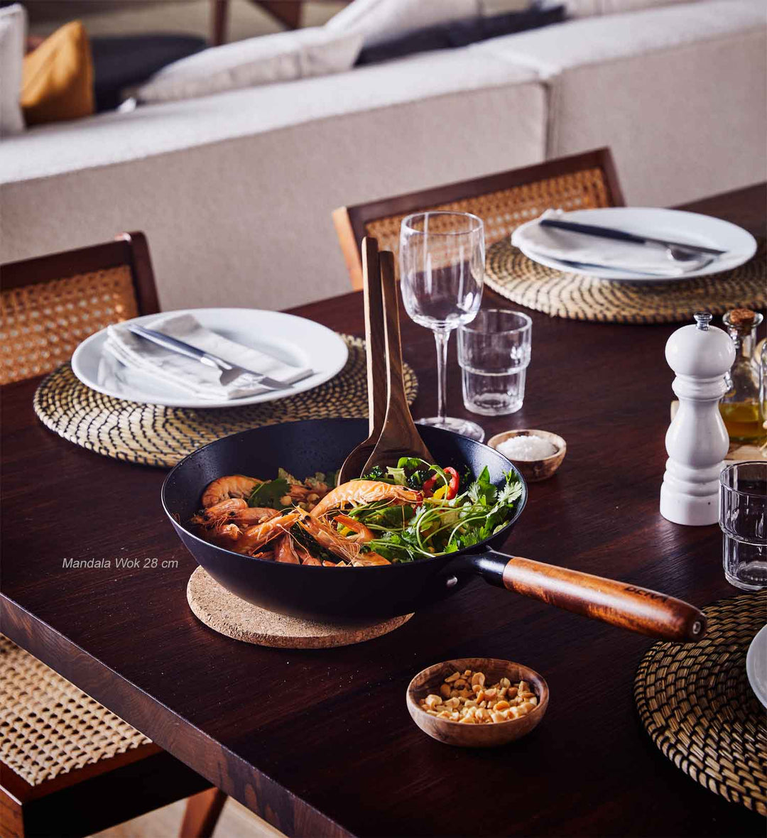 BEKA wok pan MANDALA 28 cm iron with ceramic coating, no seasoning needed