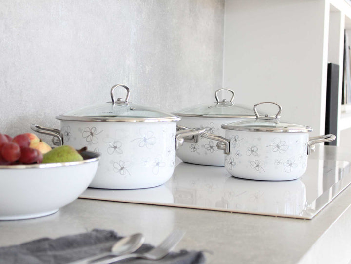 BELIS casserole en acier émaillé PREMIUM 20 cm BLANC