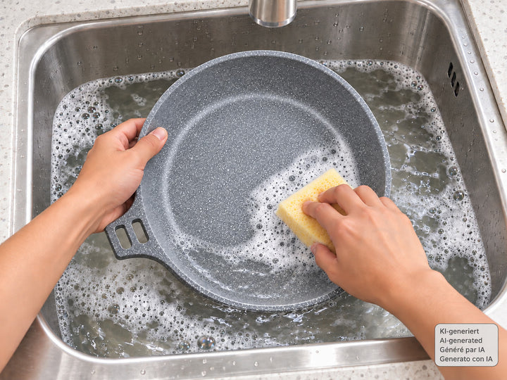 CASTEY Alu Guss Mini-Bratpfanne STONE CERAMIC 16 cm PFAS-frei abnehmbarer Holzgriff Induktion