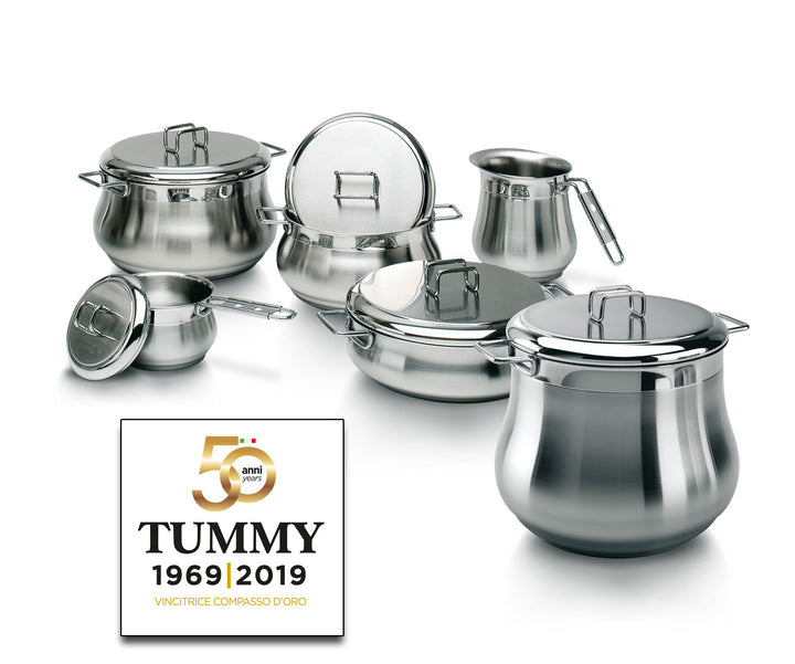 BARAZZONI Dampfgartopf TUMMY Edelstahl 22 cm Kochtopf + Deckel + Dämpfeinsatz