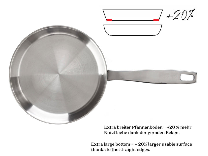 BEKA Bratpfanne MAESTRO 20 cm Edelstahl Pfanne unbeschichtet