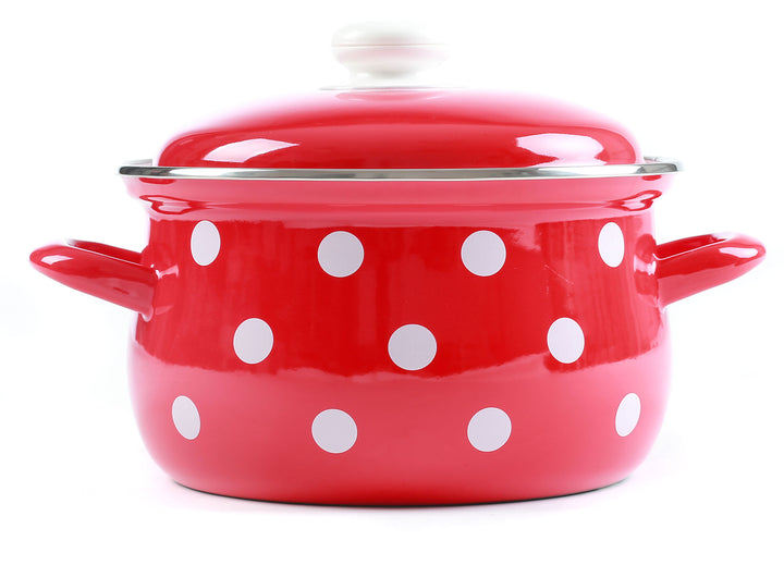 BELIS pentola in acciaio smaltato DOTS 24 cm