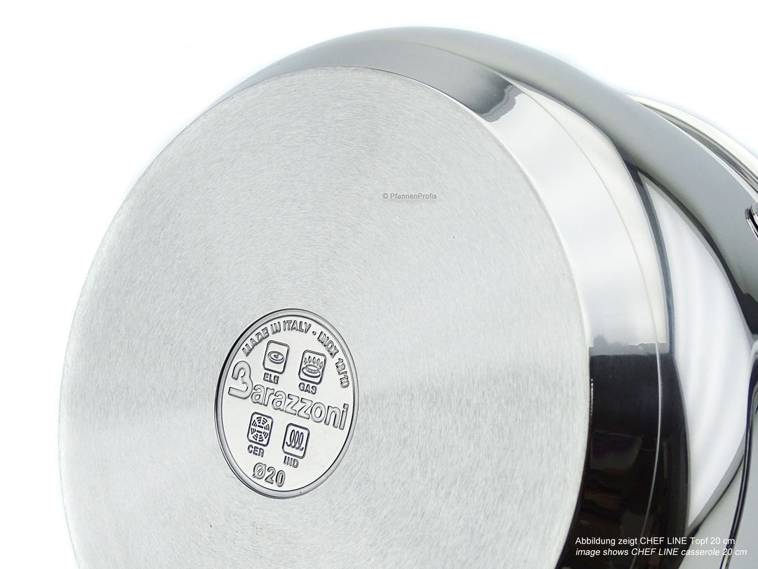 BARAZZONI Kochtopf CHEF LINE Edelstahl 16 cm mit Deckel 1,5 L