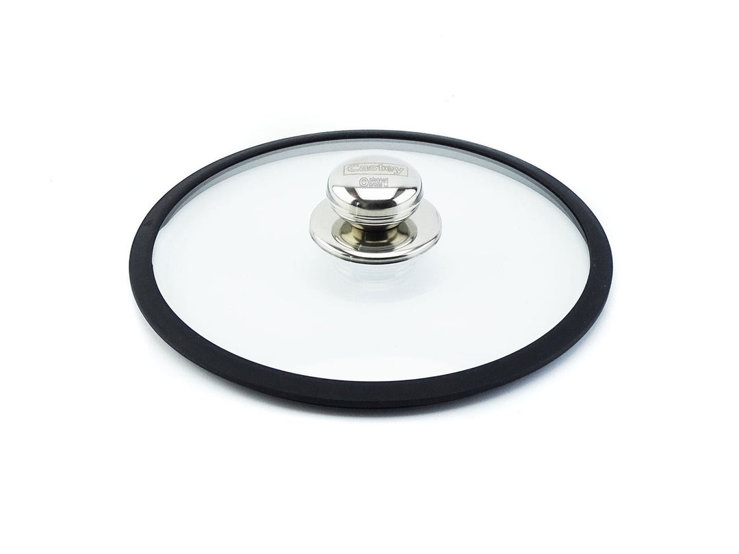 CASTEY Deckel 22 cm Glasdeckel mit Silikonring hitzebeständig bis 220°C ofenfest